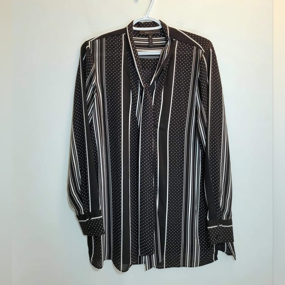 BCBGMAXAZRIA Mixed Print Blouse - Picture 2 of 4